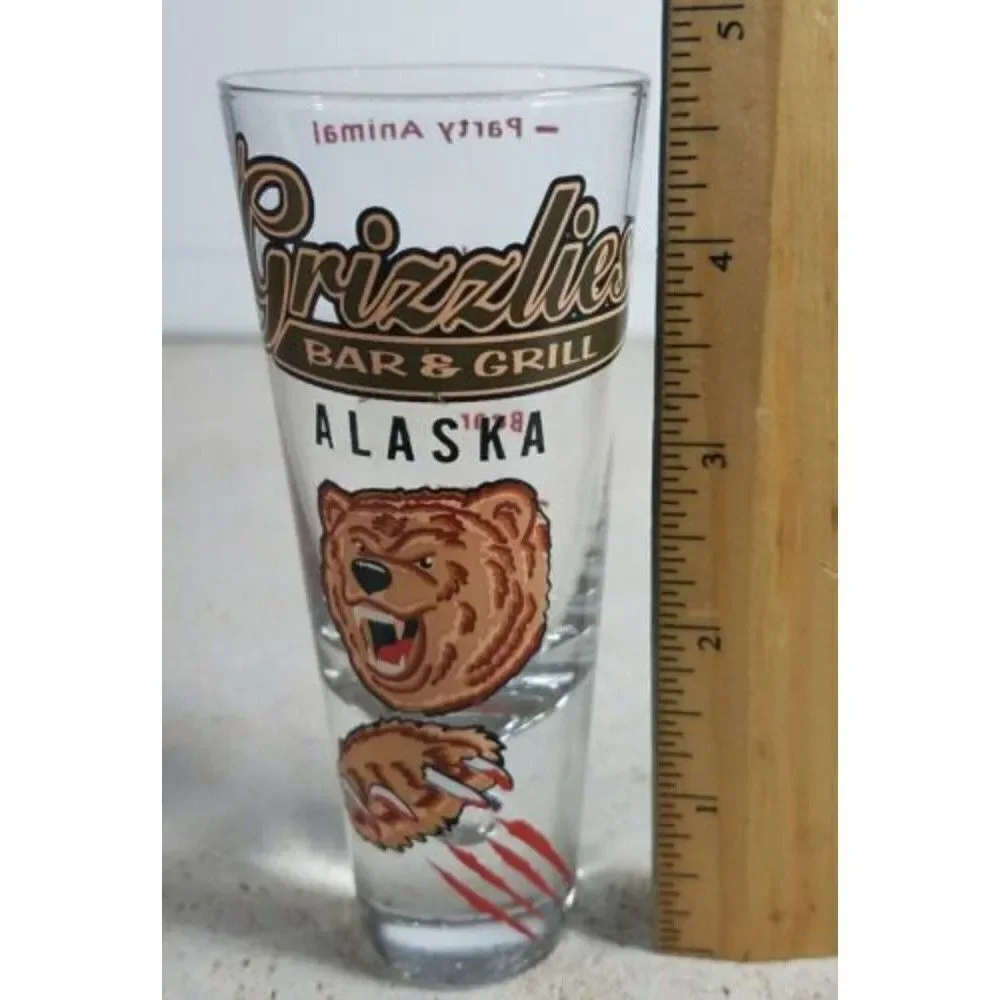 Alaska Grizzlies Bar And Grill Shot Glass Alaskan - EUC Excellent Used Condition